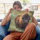Bison Throw Pillow By David Stribbling