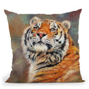 Curious Tiger Throw Pillow By David Stribbling