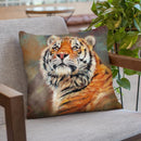 Curious Tiger Throw Pillow By David Stribbling