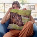 Hippo Throw Pillow By David Stribbling