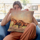 Horses I Throw Pillow By David Stribbling