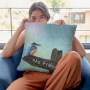 Kingfisher No Fishing Throw Pillow By David Stribbling