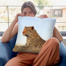 Leopard Laying Rock Grass Throw Pillow By David Stribbling