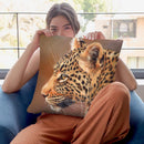 Leopard Looking Left Throw Pillow By David Stribbling