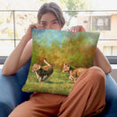 Lion Cubs Running Throw Pillow By David Stribbling