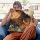 Lion Drinking Throw Pillow By David Stribbling