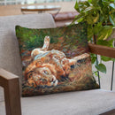 Lion On Back Throw Pillow By David Stribbling
