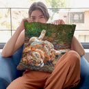 Lion On Back Throw Pillow By David Stribbling