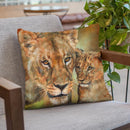 Lioness And Cub Throw Pillow By David Stribbling