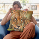 Lioness And Cub Throw Pillow By David Stribbling
