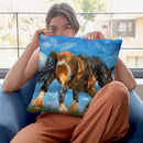 Shire Horse End Of The Day Throw Pillow By David Stribbling