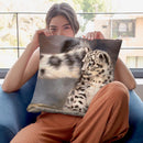 Side Swipe Snow Leopard Cub Throw Pillow By David Stribbling