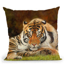Tiger Stare Throw Pillow By David Stribbling