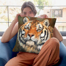 Tiger April Throw Pillow By David Stribbling