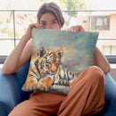 Tiger Cub Throw Pillow By David Stribbling
