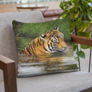 Tiger Water I Throw Pillow By David Stribbling