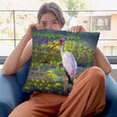 Yellow Billed Stork Throw Pillow By David Stribbling