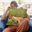Young Lion Running Throw Pillow By David Stribbling