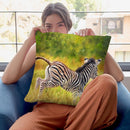Young Zebra Running Throw Pillow By David Stribbling