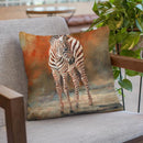 Zebra Foal Standing Throw Pillow By David Stribbling