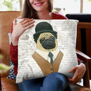 Canine Couture Newsprint Iii Throw Pillow By Emily Adams