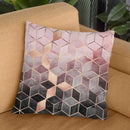 Pink Grey Gradient Cubes Throw Pillow By Elisabeth Fedrikson