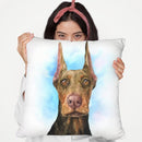 Chocolate Doberman Throw Pillow By George Dyachenko