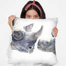 Rhinos Family Throw Pillow By George Dyachenko