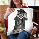 Raccoon Bandit Throw Pillow By Holly Simental