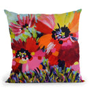Big Red Poppies Throw Pillow By Image Conscious - by all about vibe