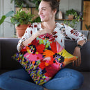 Big Red Poppies Throw Pillow By Image Conscious - by all about vibe
