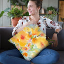 Yellow Bouquet Throw Pillow By Image Conscious - by all about vibe