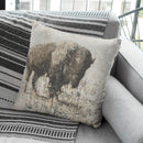 Lone Buffalo Throw Pillow By Image Conscious