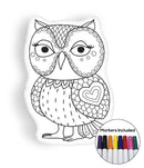 Owl III coloring pillow Made In USA