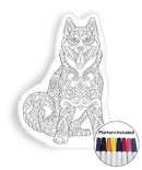Siberian husky coloring pillow Made In USA