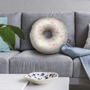 White Donut With Sprinkles Throw Pillow By All About Vibe