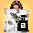 Leave Us Alone Frenchie Throw Pillow by Jodi Pedri
