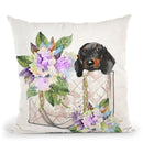 Let'S Go Dachshund Throw Pillow by Jodi Pedri