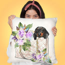 Let'S Go Dachshund Throw Pillow by Jodi Pedri