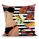 Beach Babe Throw Pillow by Jodi Pedri