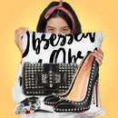 Loubo Obesessed Throw Pillow by Jodi Pedri