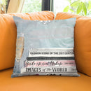 Books Layered Throw Pillow by Jodi Pedri