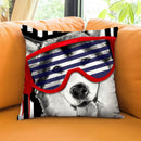 Huskie In Sunglasses Throw Pillow by Jodi Pedri