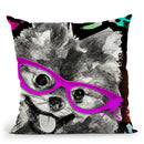 Pomeranian In Sunglasses Throw Pillow by Jodi Pedri
