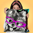Pomeranian In Sunglasses Throw Pillow by Jodi Pedri