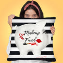 Make Up Piggy Throw Pillow by Jodi Pedri