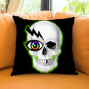 Rainbow Eye Glow Skull Throw Pillow by Jodi Pedri