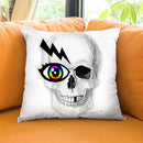 Rainbow Eye Skull Throw Pillow by Jodi Pedri