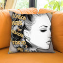 Around The World Gold Throw Pillow by Jodi Pedri