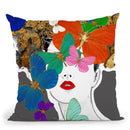 Butterfly Head Throw Pillow by Jodi Pedri